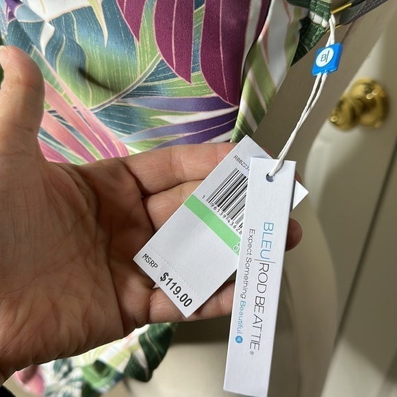 Bleu Rod Beattie Floral Breeze Ring Me Up X-Back one piece Sz8 - Picture 4 of 7